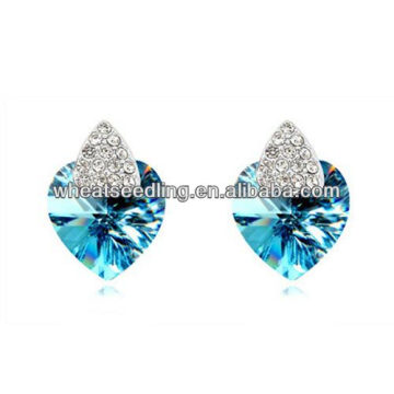 Heart Shape Big Blue Stone Earrings Korea Design zywg_013030733